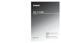 Yamaha RXV-1300 - Owners Manual 